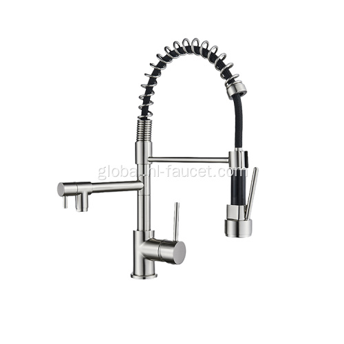 Brushed Brass Kitchen Tap Explosion style black small spring kitchen sink faucet Manufactory